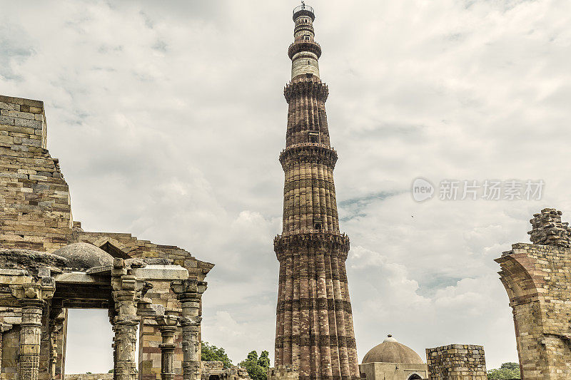 印度德里的Qutub Minar